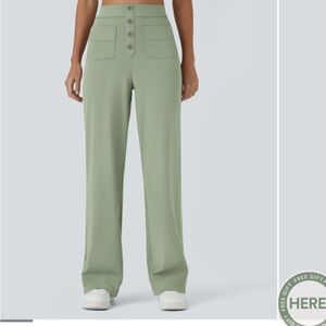 HALARA Light Green Elastic Waist Pants